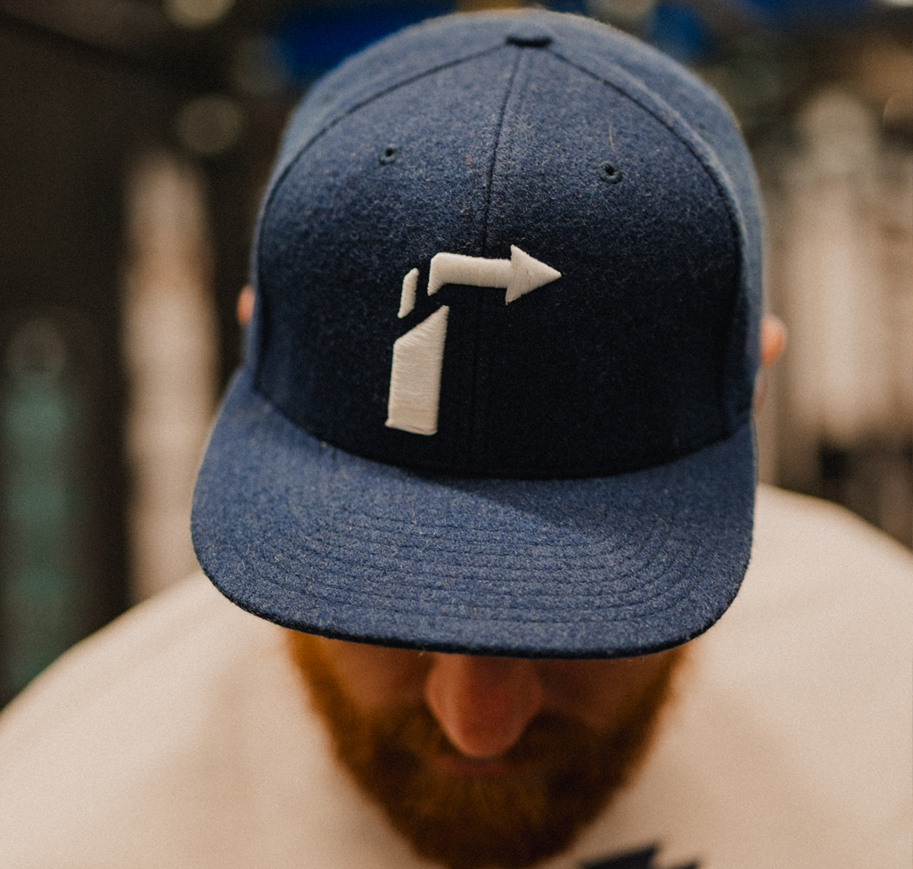 Navy Melton Wool Hat with Leather Strap – Premium Adjustable Cap for Timeless Style