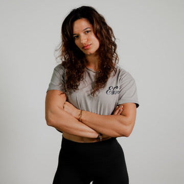 Women’s Motivational Crop Top – “Rise & Go” Graphic Tee in Ecru | ELEVANT