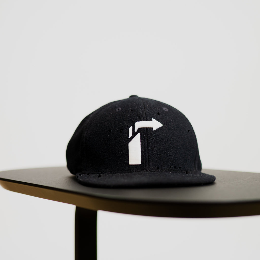 Black Melton Wool Hat with Leather Strap – Premium Adjustable Wool Cap for Timeless Style