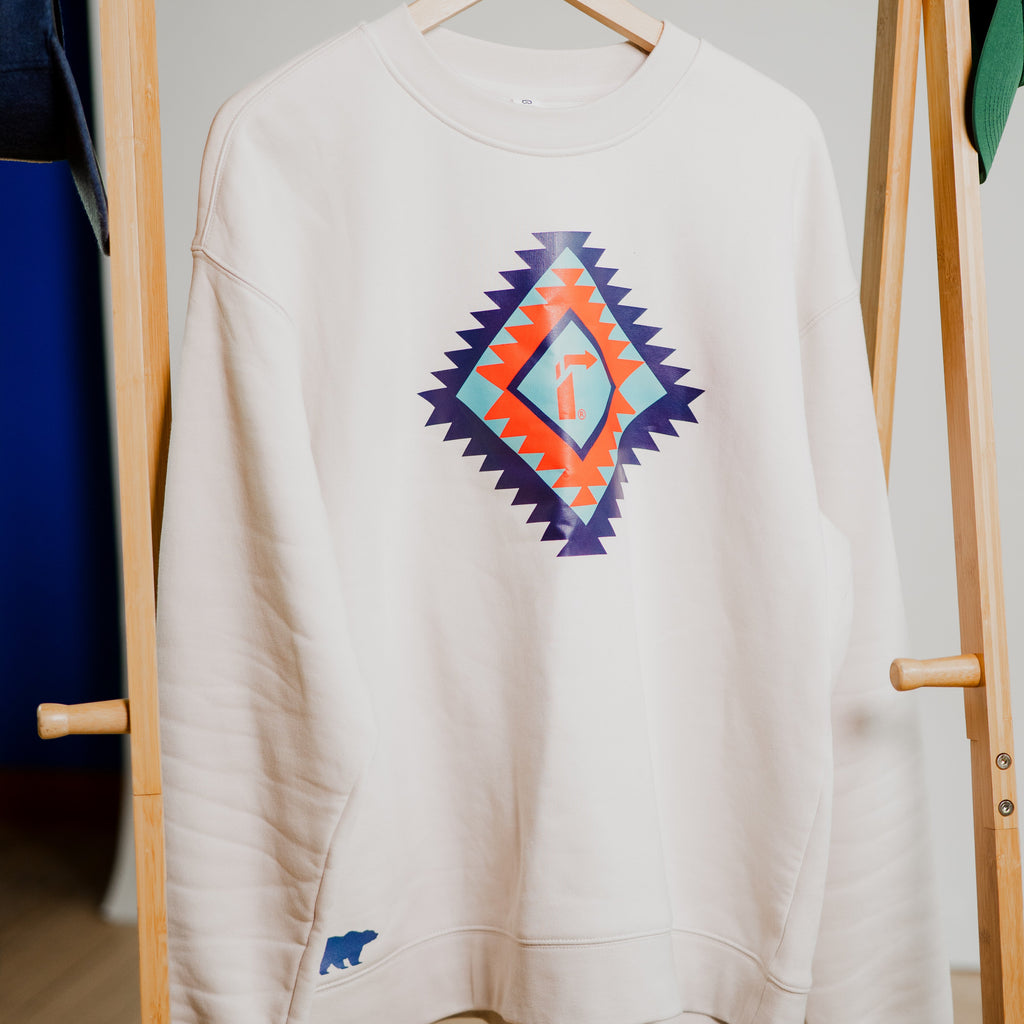 Men’s Relaxed Crew Sweatshirt – Aztec Arrow Graphic Pullover for Everyday Comfort