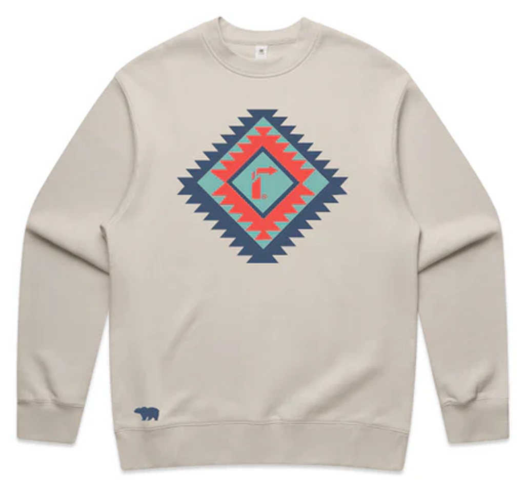 Men’s Relaxed Crew Sweatshirt – Aztec Arrow Graphic Pullover for Everyday Comfort